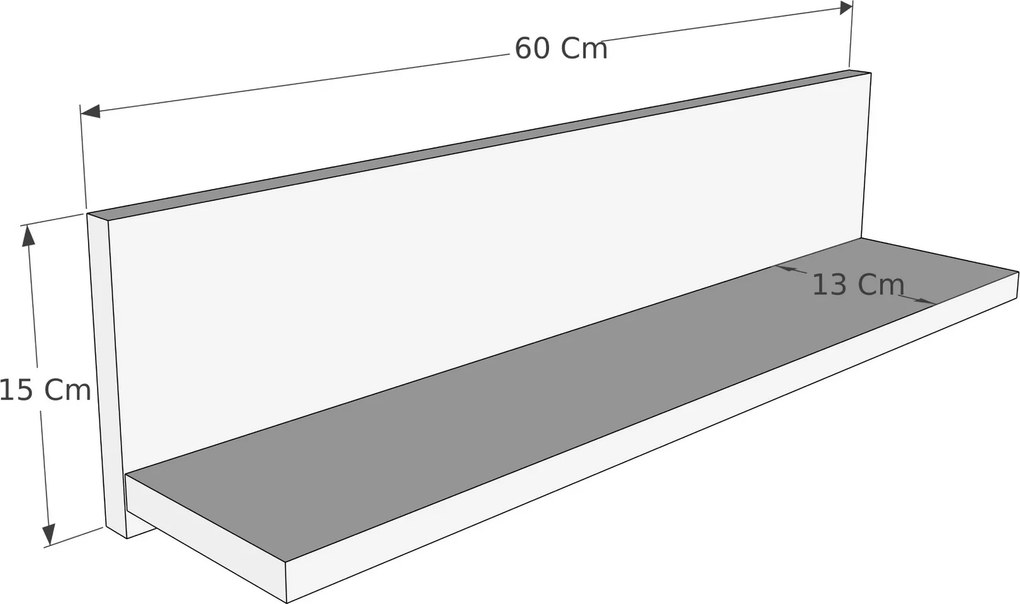 Ράφι Τοίχου Λευκό POBEMU 60x13x15