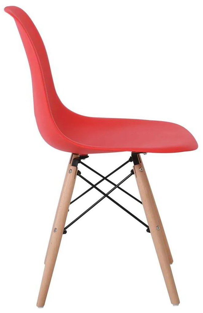 Wood Καρέκλα ART PP Κόκκινο 46x52x82cm (Σετ 4 ΤΕΜ)
