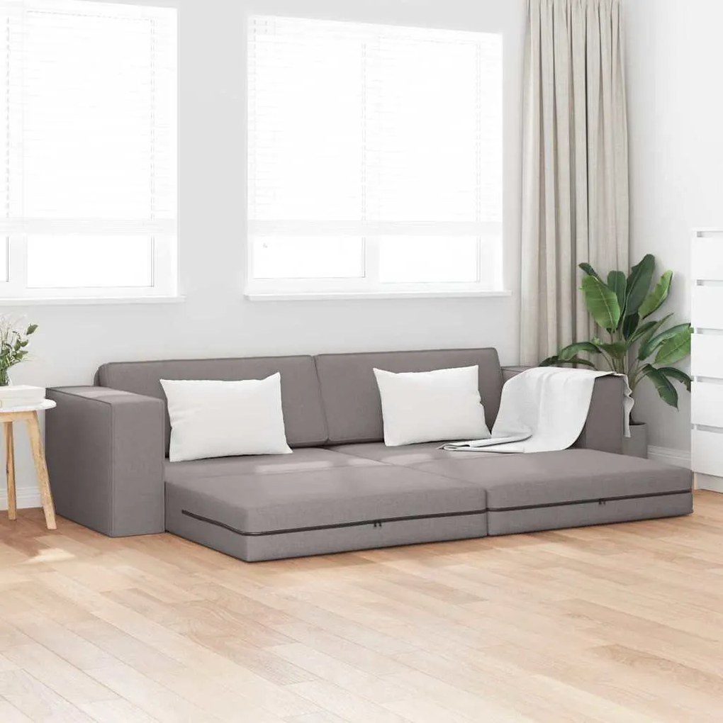 vidaXL Κρεβάτι καναπές Taupe 245 x 78 x 77 εκ. ύφασμα
