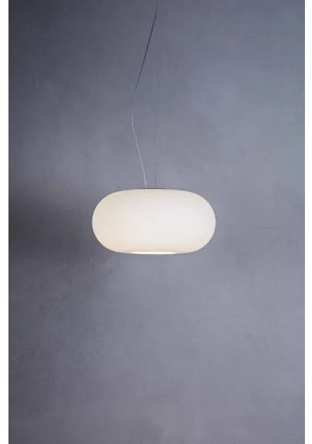 Κρεμαστό Φωτιστικό Οροφής LED 8,5W Λευκό Dimmable Triac Φυσητό Γυαλί Φ42cm Over S5 1303000710101 Prandina  1303000710101 Λευκό