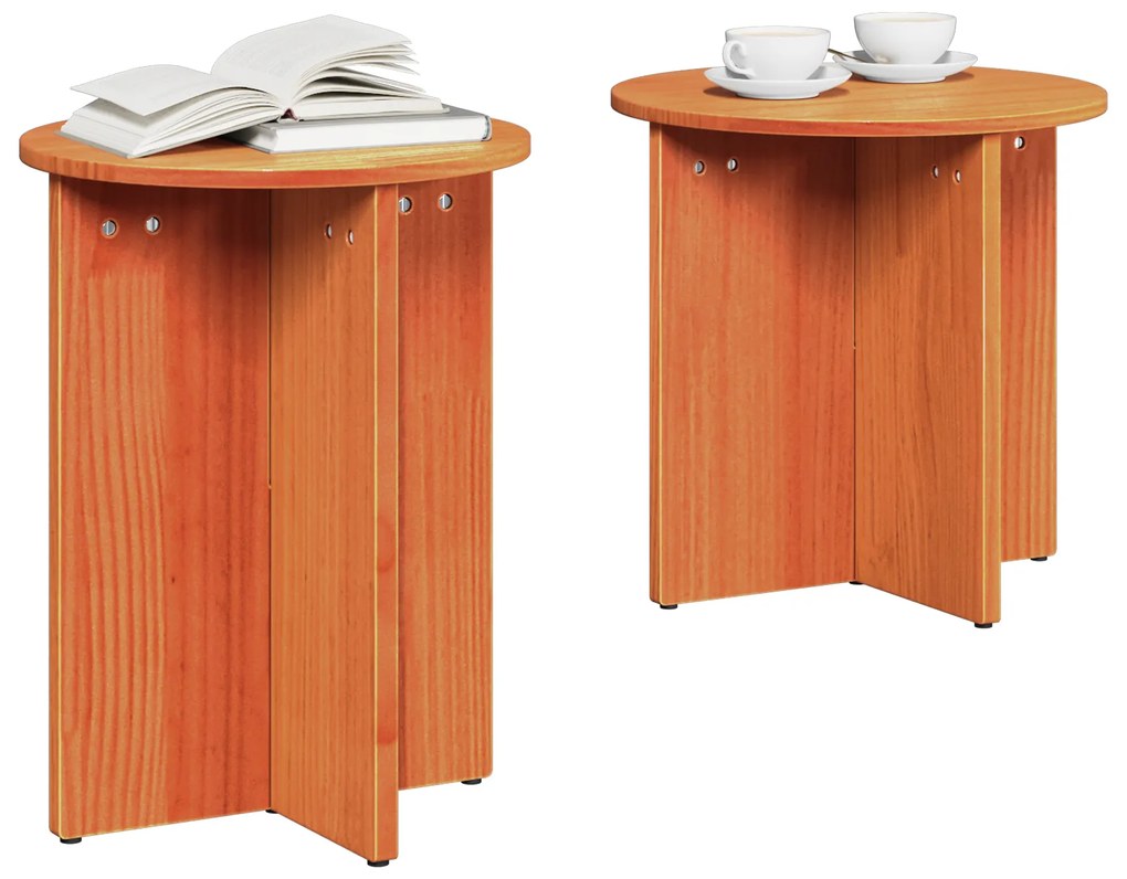 vidaXL Σετ Τραπεζιού Για Καφέ 2 pcs Καστανό 41.5 x 41.5 x 41 εκ.