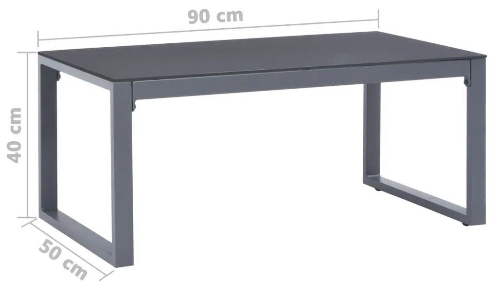 Τραπέζι Σαλονιού 90 x 50 x 40 εκ. από Αλουμίνιο - Γκρι