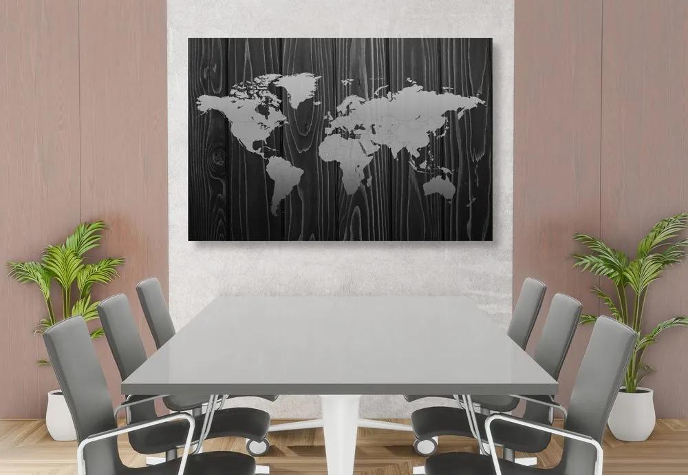 Εικόνα σε χάρτη από φελλό σε ξύλο σε μαύρο & άσπρο - 120x80  place