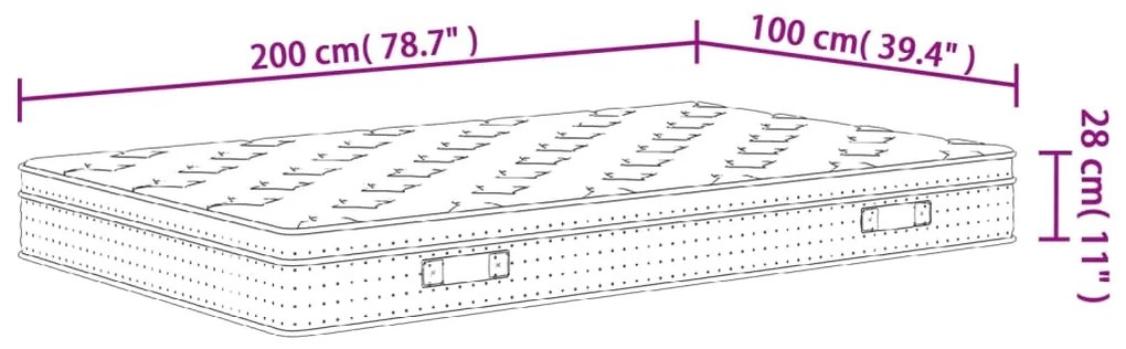 ΣΤΡΩΜΑ ΜΕ POCKET SPRINGS ΜΕΣΑΙΑ PLUS ΣΚΛΗΡΟΤΗΤΑ 100X200 ΕΚ. 372876