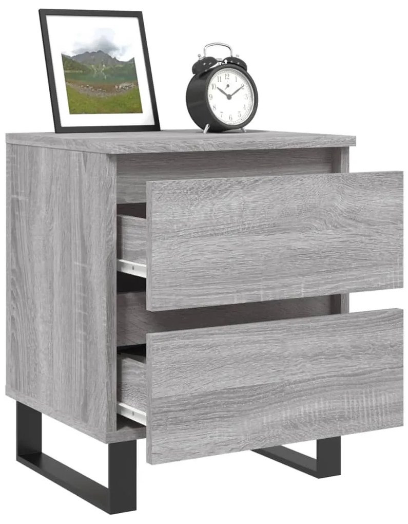 vidaXL Κομοδίνο Γκρι Sonoma 40 x 35 x 50 εκ. από Επεξεργασμένο Ξύλο