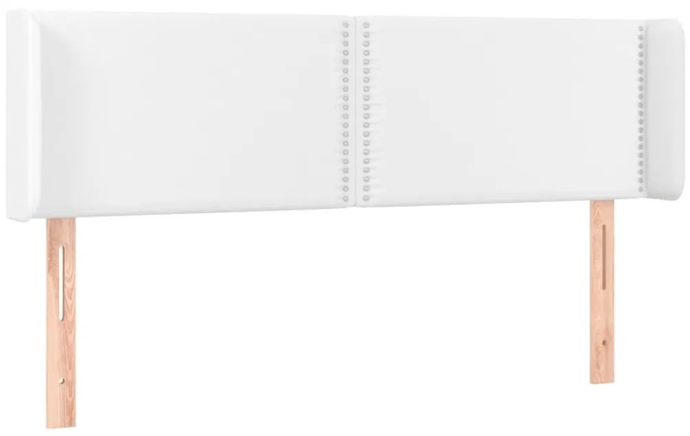 Κεφαλάρι Κρεβατιού LED Λευκό 147x16x78/88 εκ. Συνθετ. Δέρμα - Λευκό