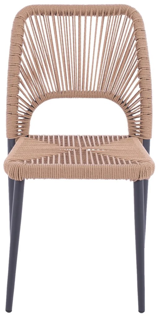Καρέκλα C5770.02 Αλουμινίου Γκρί με PE Rattan Μπέζ 45x63x82Υ εκ. 46x63x82 εκ.