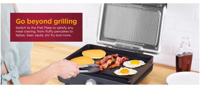 Ηλεκτρική ψησταριά Ninja GR101EU, 1450W, 28x37 cm, Γρήγορη θέρμανση, 60-260C, 2 πλάκες, Μαύρο