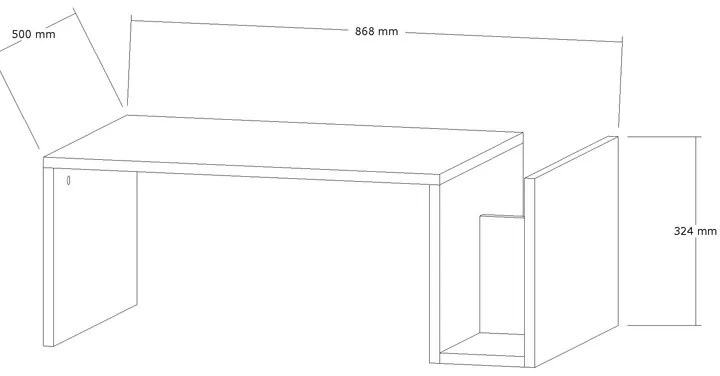 Τραπέζι σαλονιού Poko pakoworld σε λευκή απόχρωση 86.8x50x32,4εκ (1 τεμάχια)