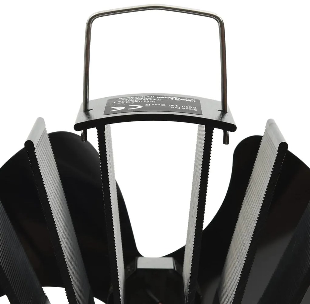 vidaXL Αερόθερμο Σόμπας Μαύρο με 3 Πτερύγια