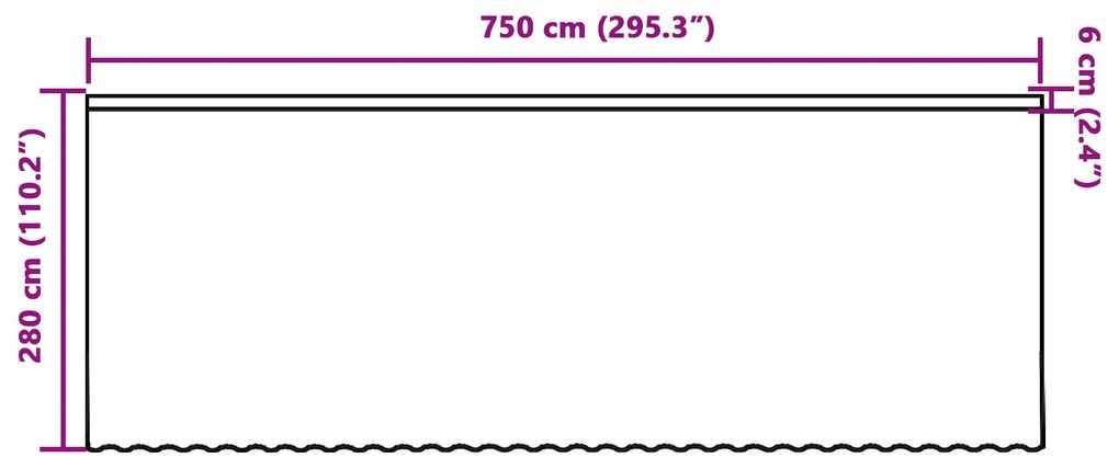 vidaXL Κουρτίνες με κουρτίνες Λευκό 750 x 280 εκ. Πολυεστέρας