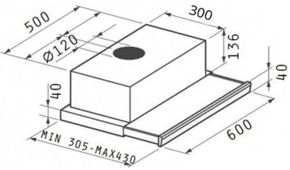 Απορροφητήρας Συρόμενος Pyramis MT 60 εκ. 60x32x17.2 εκ.