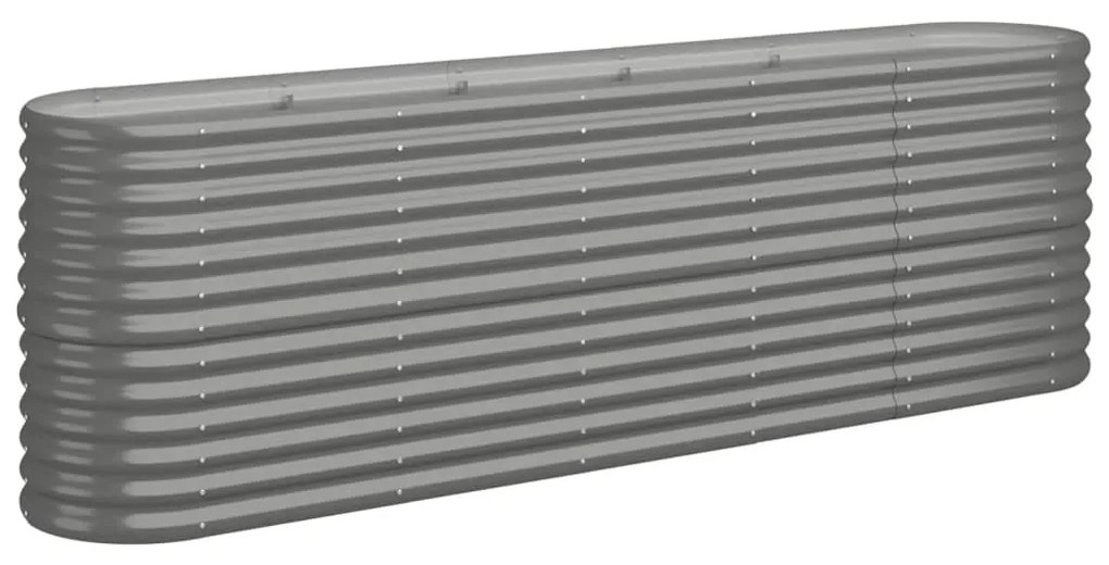 vidaXL Ζαρντινιέρα Γκρι 224x40x68 εκ. Γαλβανισμένος χάλυβας