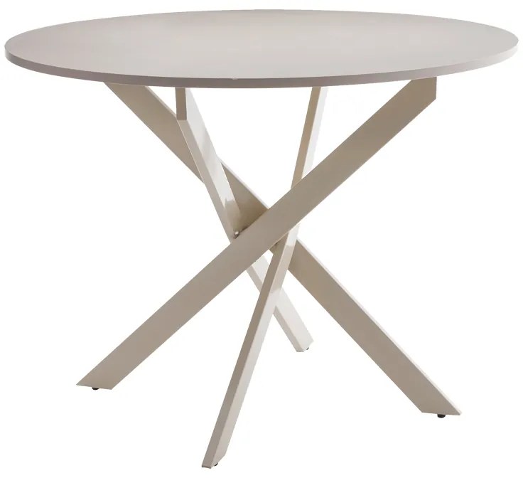 Intrahome Τραπέζι Dammero Intrahome mdf κρεμ απόχρωση με πόδι κρεμ μέταλλο Φ100x75εκ | SKU: INTRAPA-212111225