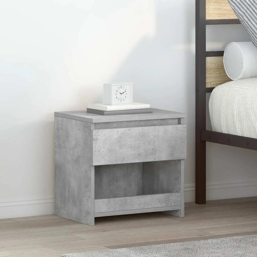 vidaXL Κομοδίνο Γκρι Σκυροδέματος 40 x 30 x 39 εκ. από Επεξ. Ξύλο