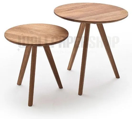 Σετ Τραπεζάκια Σαλονιού Μασίφ Καφέ 50x50x45