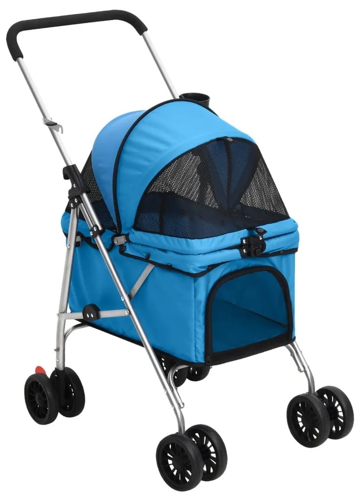 Καρότσι Σκύλου Πτυσσόμενο Μπλε 76 x 50 x 100 εκ. Ύφασμα Oxford