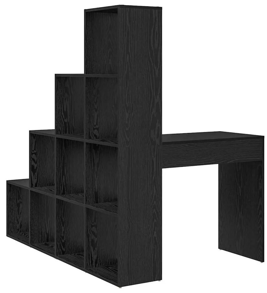 vidaXL Γωνιακό γραφείο με ράφι Μαύρη δρυς 101.5 x 149.5 x 149.5 εκ.