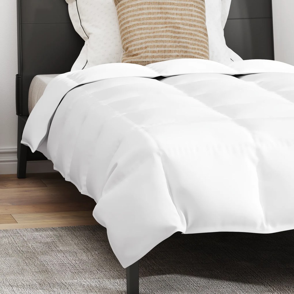 vidaXL Πάπλωμα Άλλο με μαξιλάρι 2 pcs Λευκό 135 x 200 cm Πούπουλο