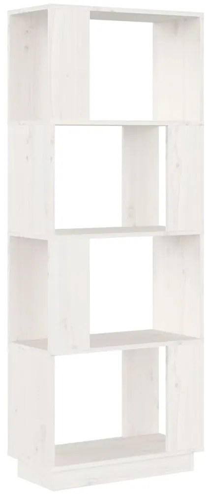 vidaXL Βιβλιοθήκη/Διαχωριστικό Χώρου Λευκό 51x25x132 εκ. Μασίφ Πεύκο