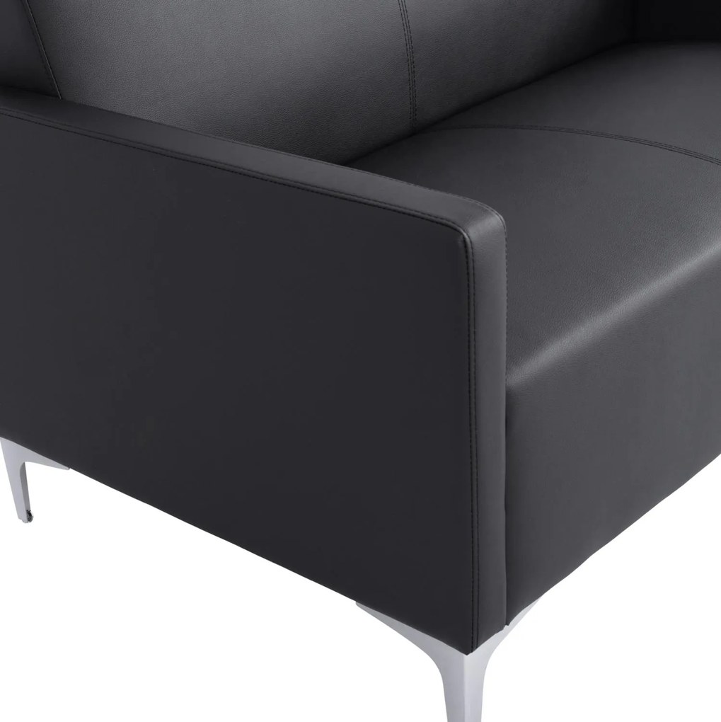 Καναπές Διθέσιος NELLIE με PU Μαύρο 113x71x71Υ εκ. 130x71x71 εκ.