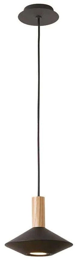 Φωτιστικό Οροφής Kona 4235101 Black Viokef Metal,Wood