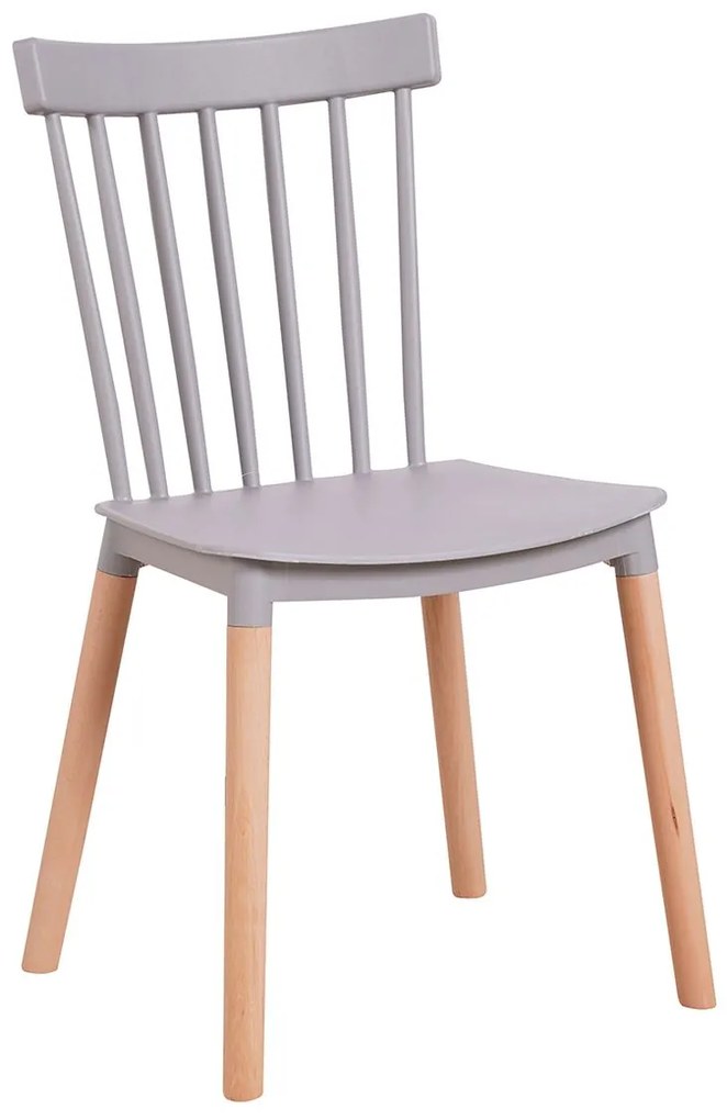 Καρέκλα FLAPPER Γκρι PP/Ξύλο 42.5x49.5x84cm
