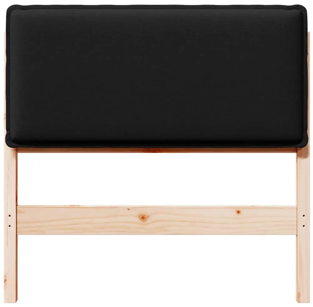 vidaXL Ταπετσαρισμένο κεφαλάρι με κεφαλάρι Φυσικό και Μαύρο 80 cm