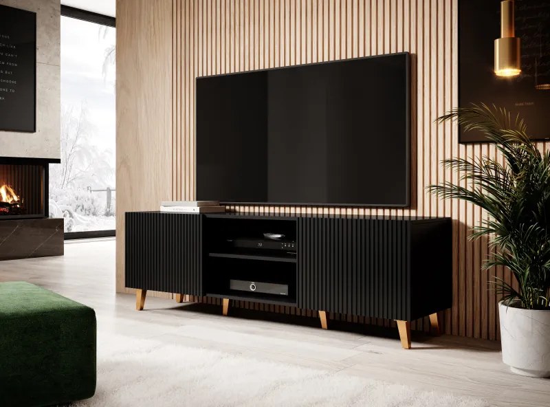 PAFOS TV stand 150 2D2K black/black DIOMMI CAMA-PAFOS-RTV-150-CZ/CZ