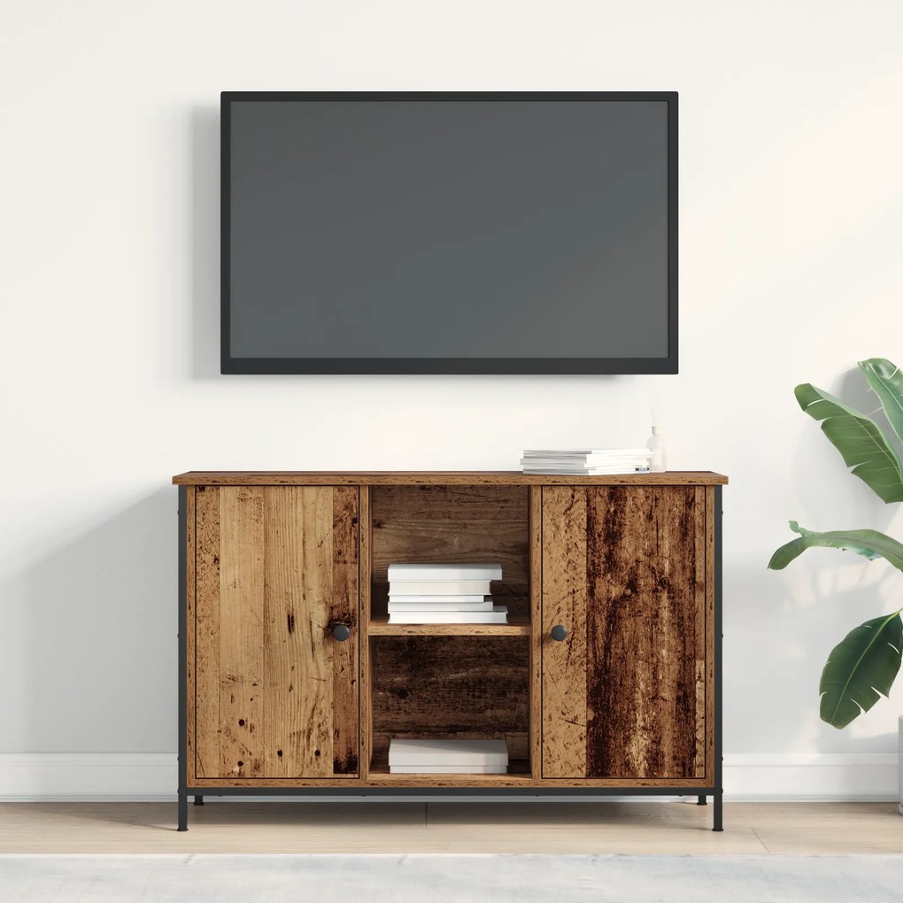 vidaXL Ντουλάπα TV Artisan Oak 101x35x65 cm Επεξεργασμένο Ξύλο και Χάλυβας