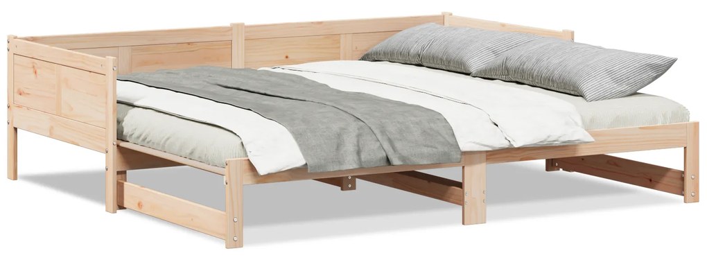 vidaXL Pull-out Κρεβάτι Ημέρας 90x200 εκ Μασίφ Ξύλο Πεύκο