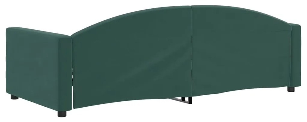 vidaXL Καναπές Κρεβάτι Σκούρο Πράσινο 90 x 200 εκ. Βελούδινος
