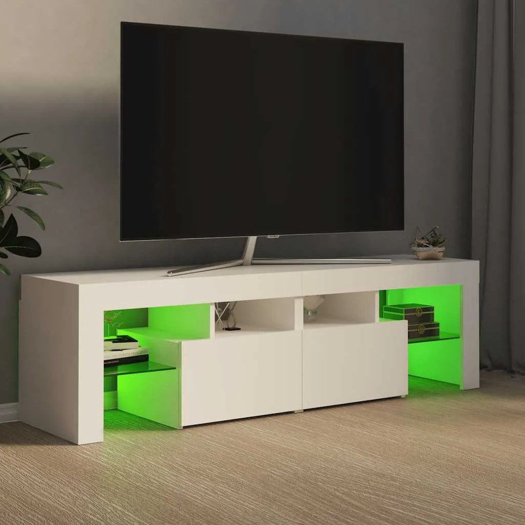 vidaXL Έπιπλο Τηλεόρασης με LED Λευκό 140 x 36,5 x 40 εκ.