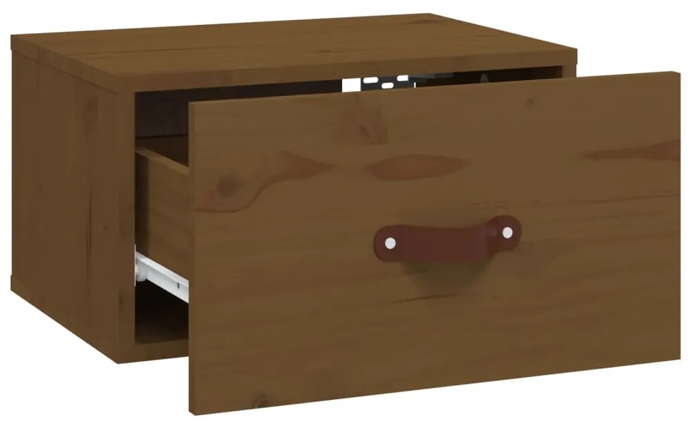 vidaXL Κομοδίνo Επιτοίχιo Καφέ Μελί 40 x 29,5 x 22 εκ.