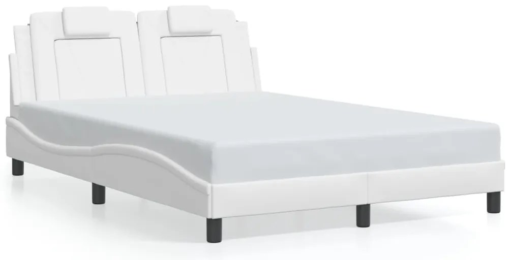 vidaXL Σκελετός Κρεβατιού Viana Χωρίς Στρώμα Λευκό 120x200 εκ. Συνθετικό Δέρμα