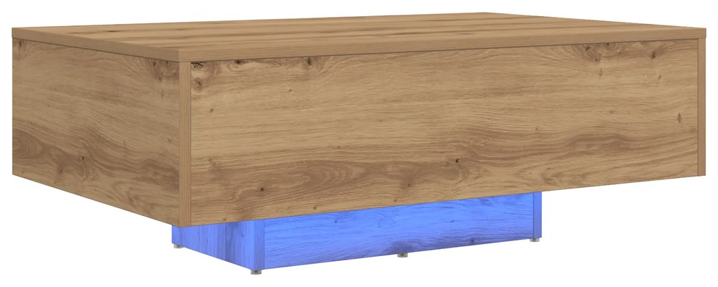 vidaXL Τραπέζι σαλονιού με LED φώτα Artisan Oak 85x55x31 εκ