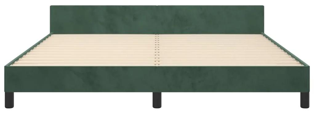 vidaXL Πλαίσιο Κρεβατιού με Κεφαλάρι Σκ. Πράσινο 160x200 εκ. Βελούδινο