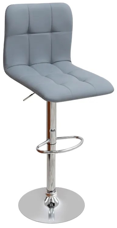 Σκαμπό μπαρ Carmelo Megapap με ρυθμιζόμενο ύψος PU γκρι - βάση χρωμίου 45x42x90/113εκ.