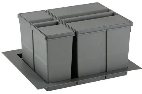 Gollinucci Σετ Δοχεία Απορριμμάτων (26+11lt) Line 9xl Για Κουτί 60cm Γκρι