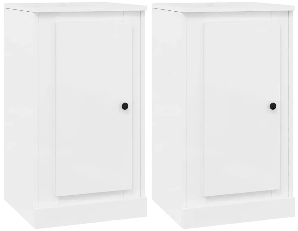 vidaXL Ντουλάπια 2 τεμ. Γυαλι. Λευκό 37,5x35,5x67,5 εκ. Επεξεργ. Ξύλο