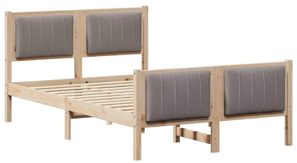 vidaXL Σκελετός Κρεβατιού με κεφαλάρι Καφέ και ταμπά 120 x 190 cm