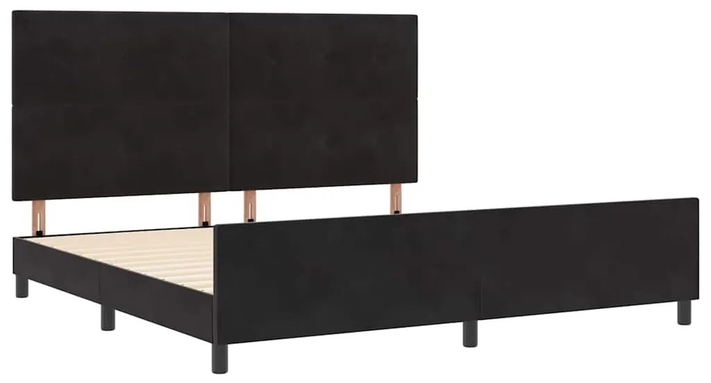 vidaXL Σκελετός Κρεβατιού με κεφαλάρι Μαύρο 200 x 200 cm Βελούδο