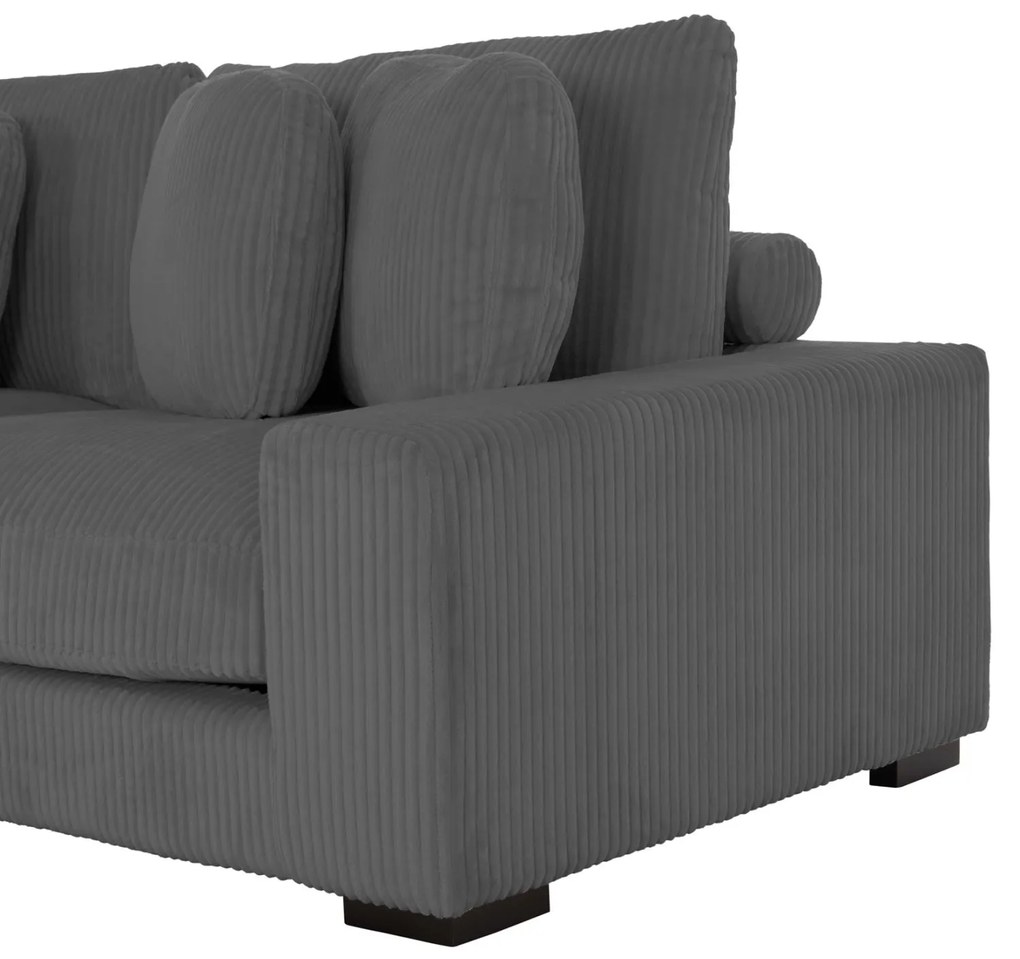 Γωνιακός Καναπές CRANFIELD Αριστερή γωνία Γκρί Ριγέ ύφασμα 313x169x80Υεκ. 313x169x80 εκ.