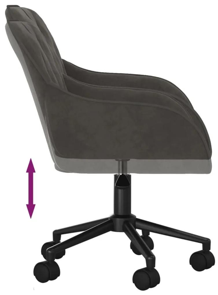 Καρέκλα Γραφείου Περιστρεφόμενη Σκούρο Γκρι Βελούδινη - Γκρι