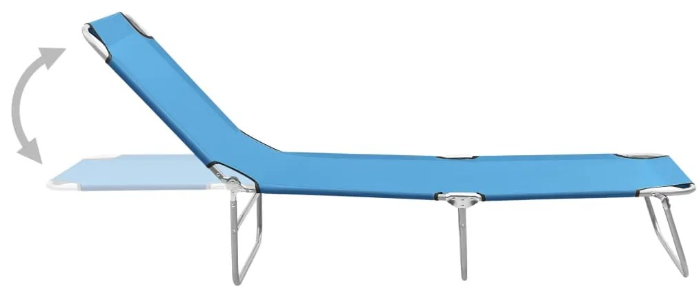 vidaXL Ξαπλώστρα Πτυσσόμενη Τιρκουάζ Μπλε από Ατσάλι / Ύφασμα