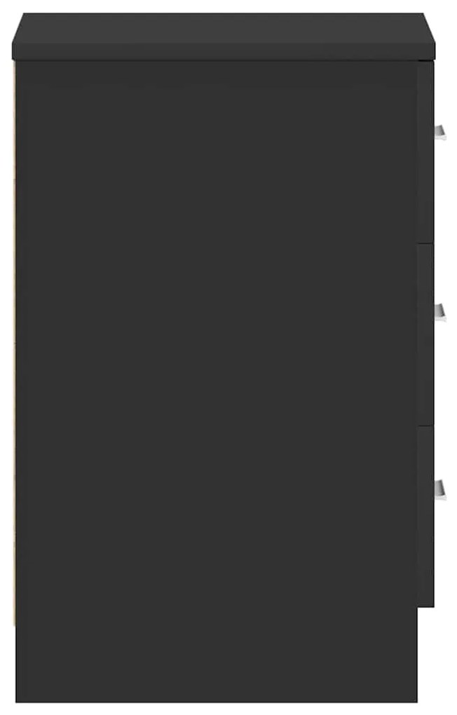 vidaXL Κομοδίνο Μαύρο 38 x 35 x 56 εκ. από Μοριοσανίδα