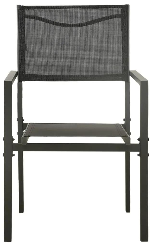 vidaXL Καρέκλες Κήπου 4 τεμ. Μαύρες / Ανθρακί από Textilene και Ατσάλι