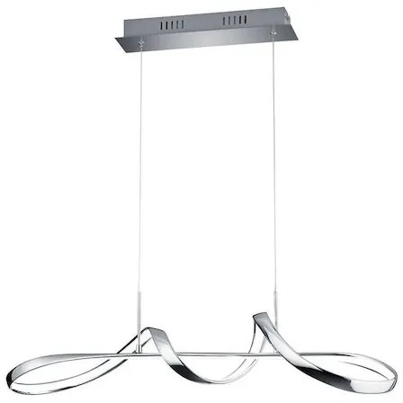 Φωτιστικό Κρεμαστό Led 37w 4500lm 4000K Ράγα 46cm Ασημί Trio RL Perugia R37091106