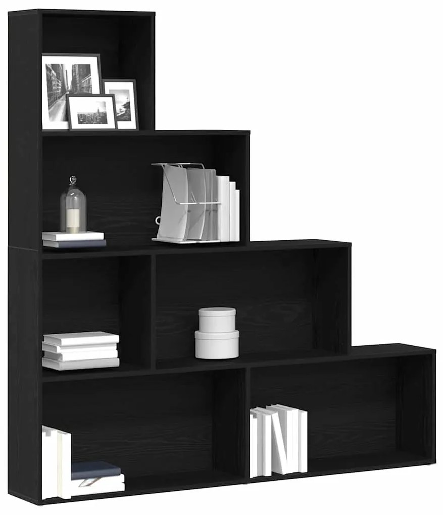 vidaXL Βιβλιοθήκη Μαύρη Οξυά 155 x 24 x 160 εκ Επεξεργασμένο ξύλο