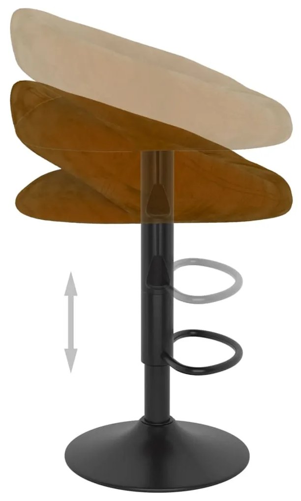 vidaXL Σκαμπό Μπαρ 2 τεμ. Καφέ Βελούδινα